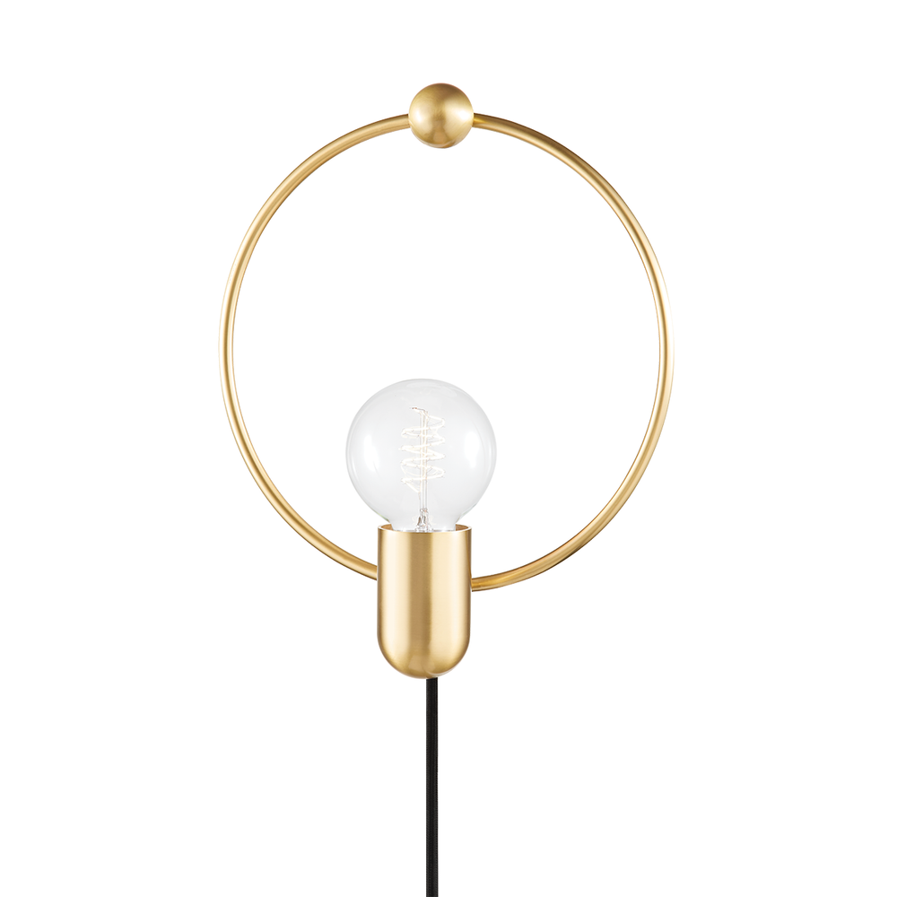 Darcy Plug-In Sconce-Aged Brass