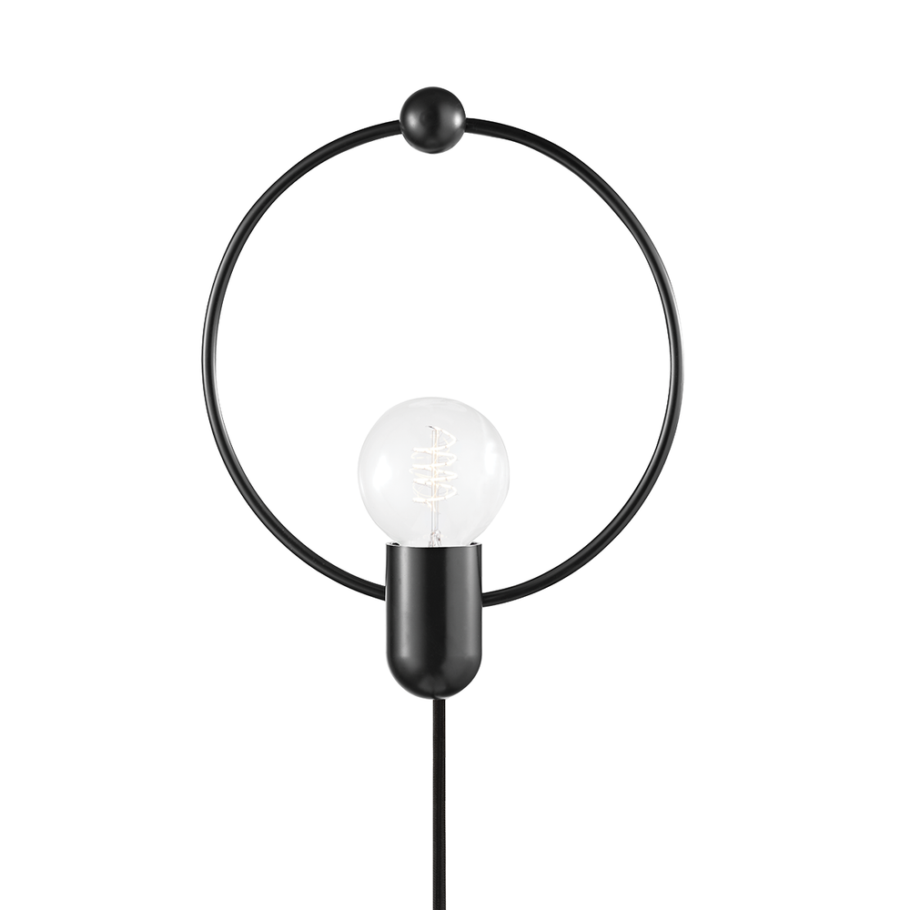 Darcy Plug-In Sconce-Soft Black