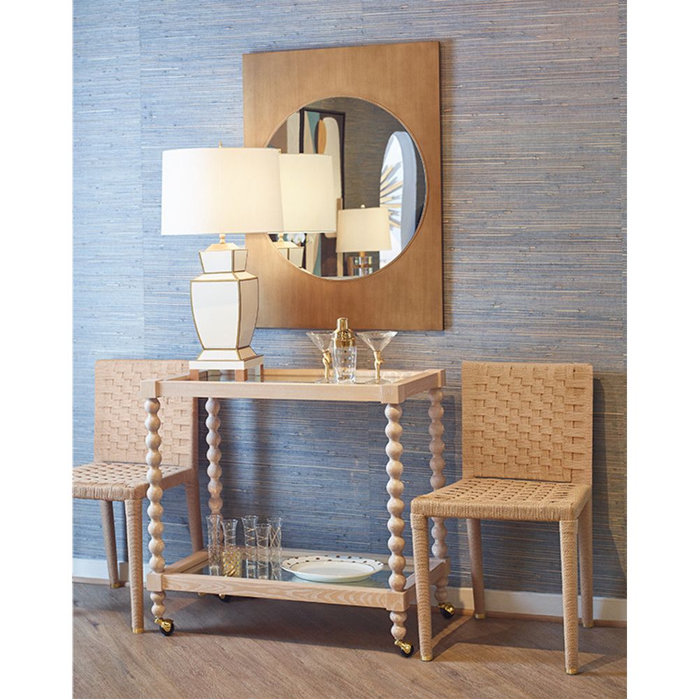 Bar Storage: Carts Isadore Bobbin Style Bar Cart In Light Cerused Oak