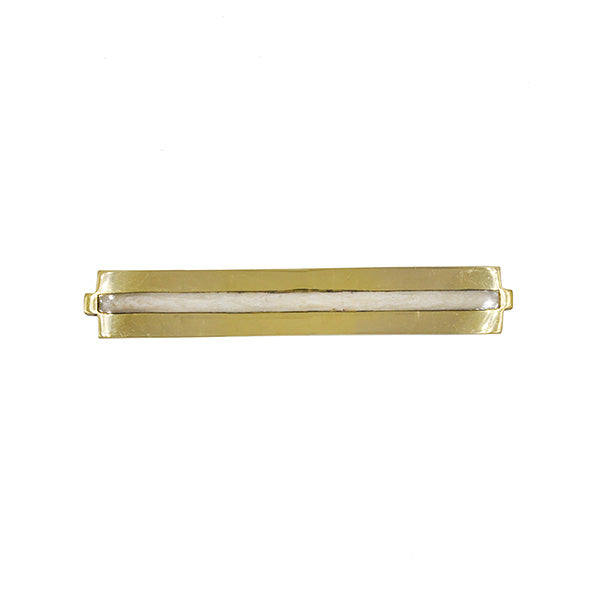 Hardware Karl - Medium Brass Long Handle With Inset Resin In Pearl Cream