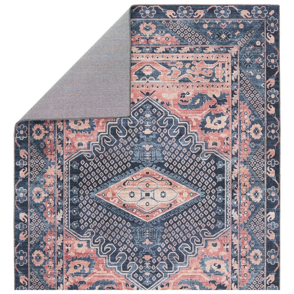 Cypress Issa Medallion Dark Blue/ Pink Runner Rug (2'6"X8')
