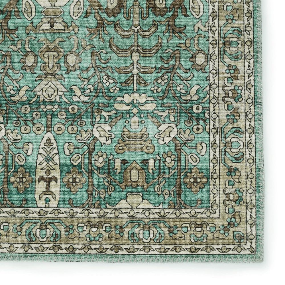 Cypress Razi Trellis Green/ Tan Runner Rug (2'6"X8')