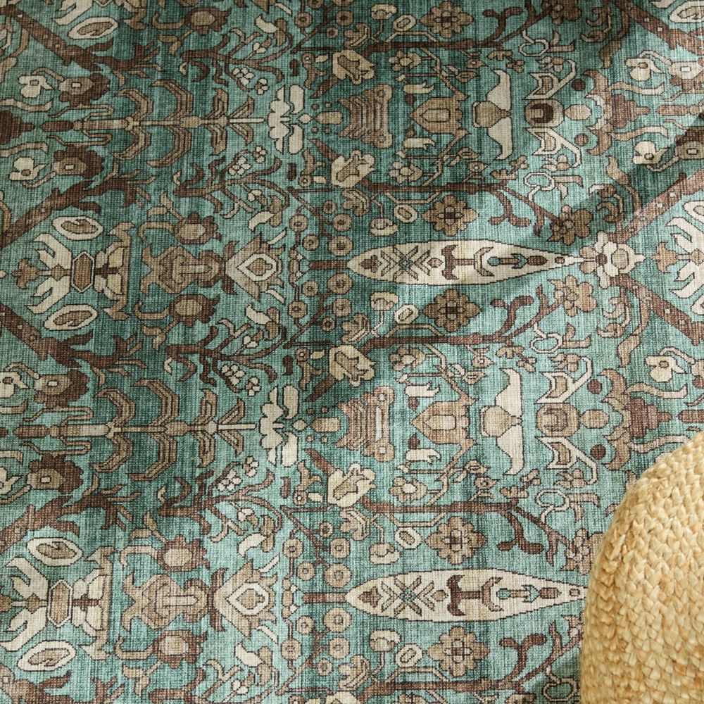 Cypress Razi Trellis Green/ Tan Runner Rug (2'6"X8')