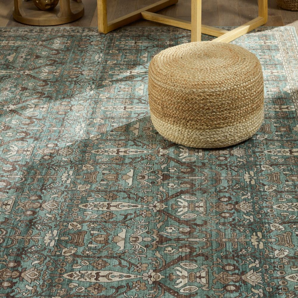 Cypress Razi Trellis Green/ Tan Runner Rug (2'6"X8')