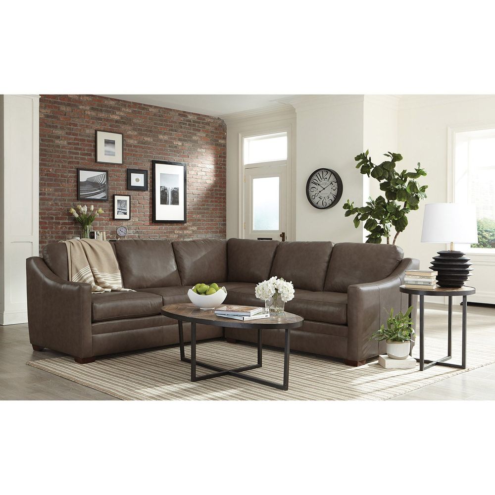 Additional view of Eclipse L Corner Sectional in taupe-brown and gray-brown, featuring l-shaped corner configuration.