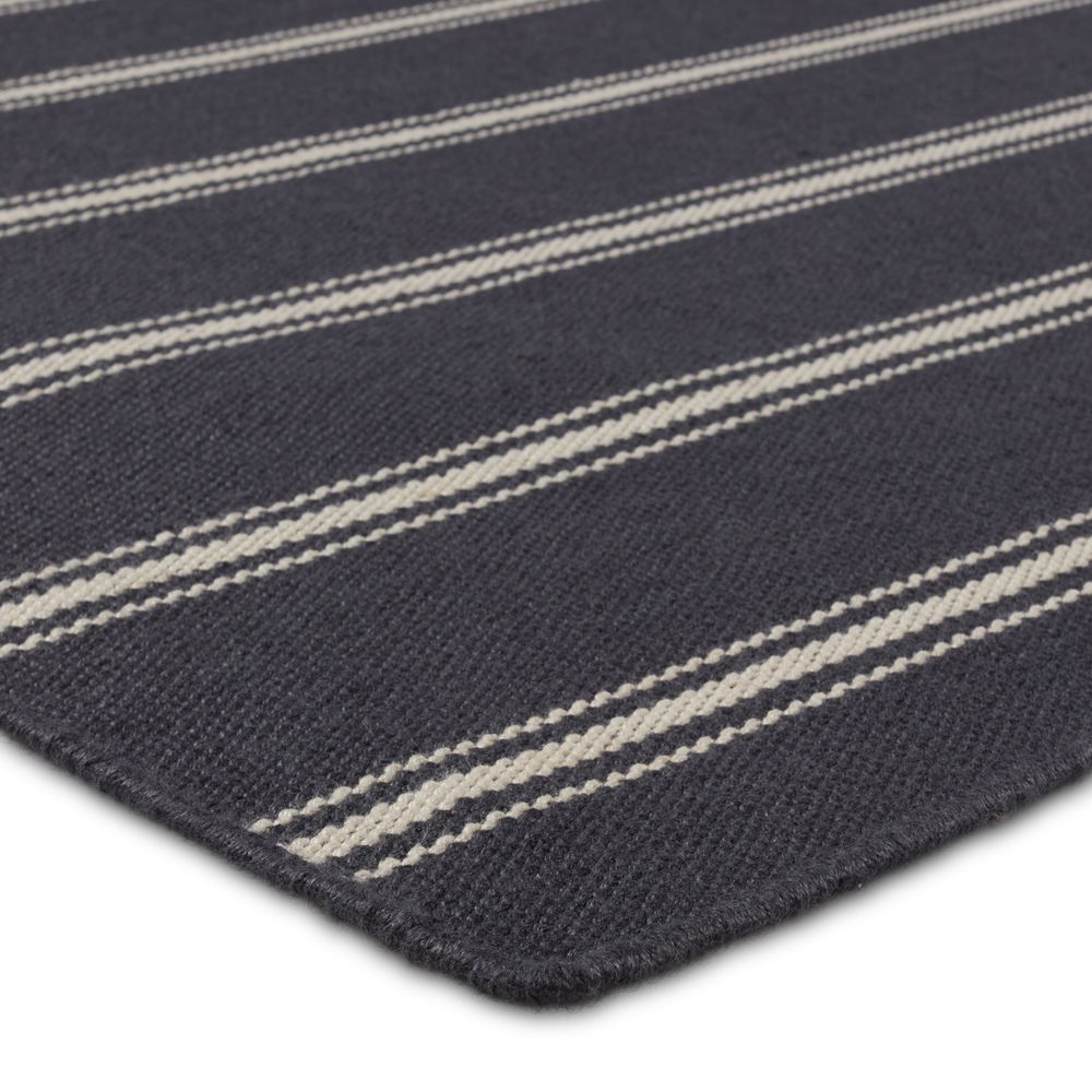 Runners Cadence Butera Memento Handmade Striped Navy/ Ivory Runner Rug (3'X8')
