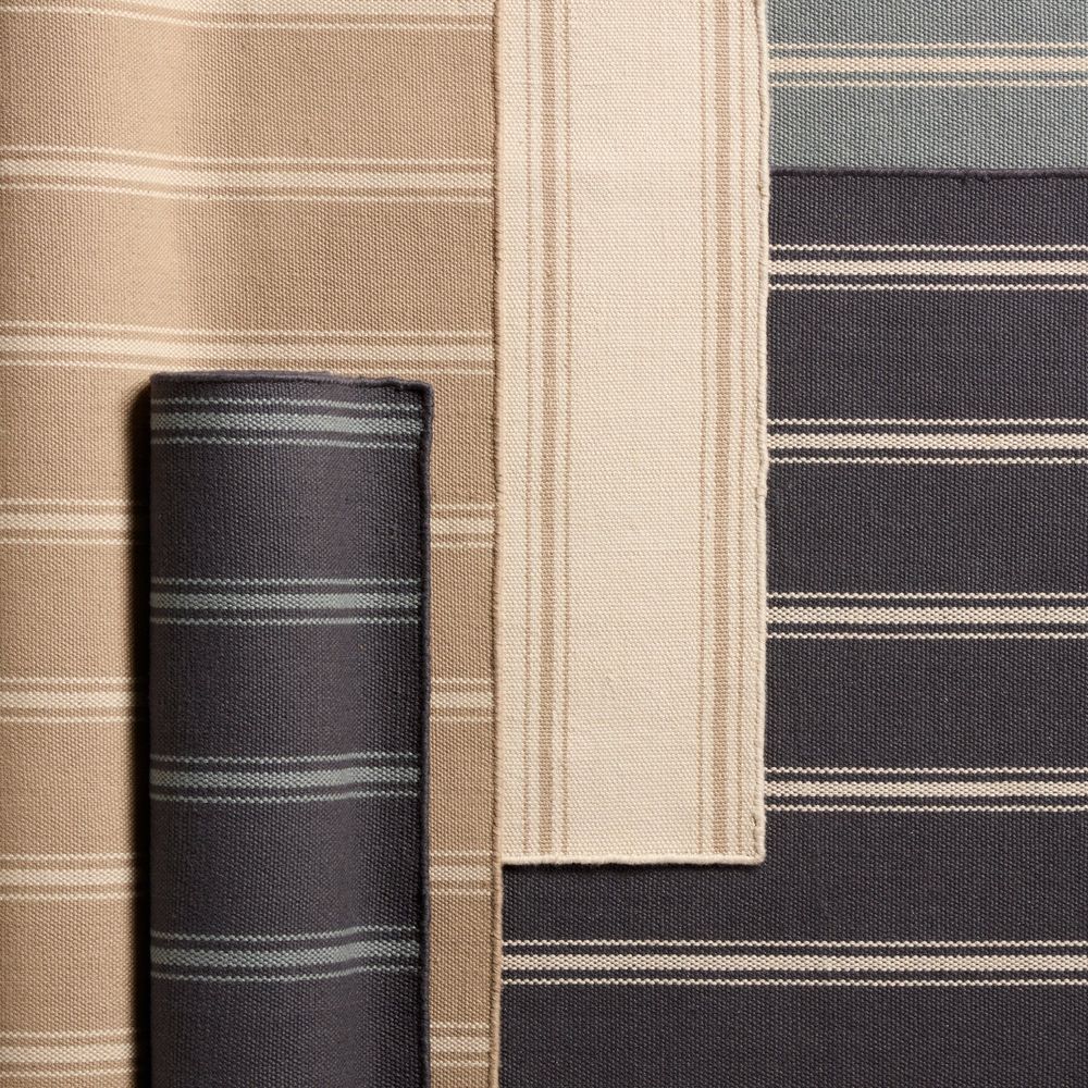 Cadence Butera Memento Handmade Striped Navy/ Ivory Runner Rug (3'X8')