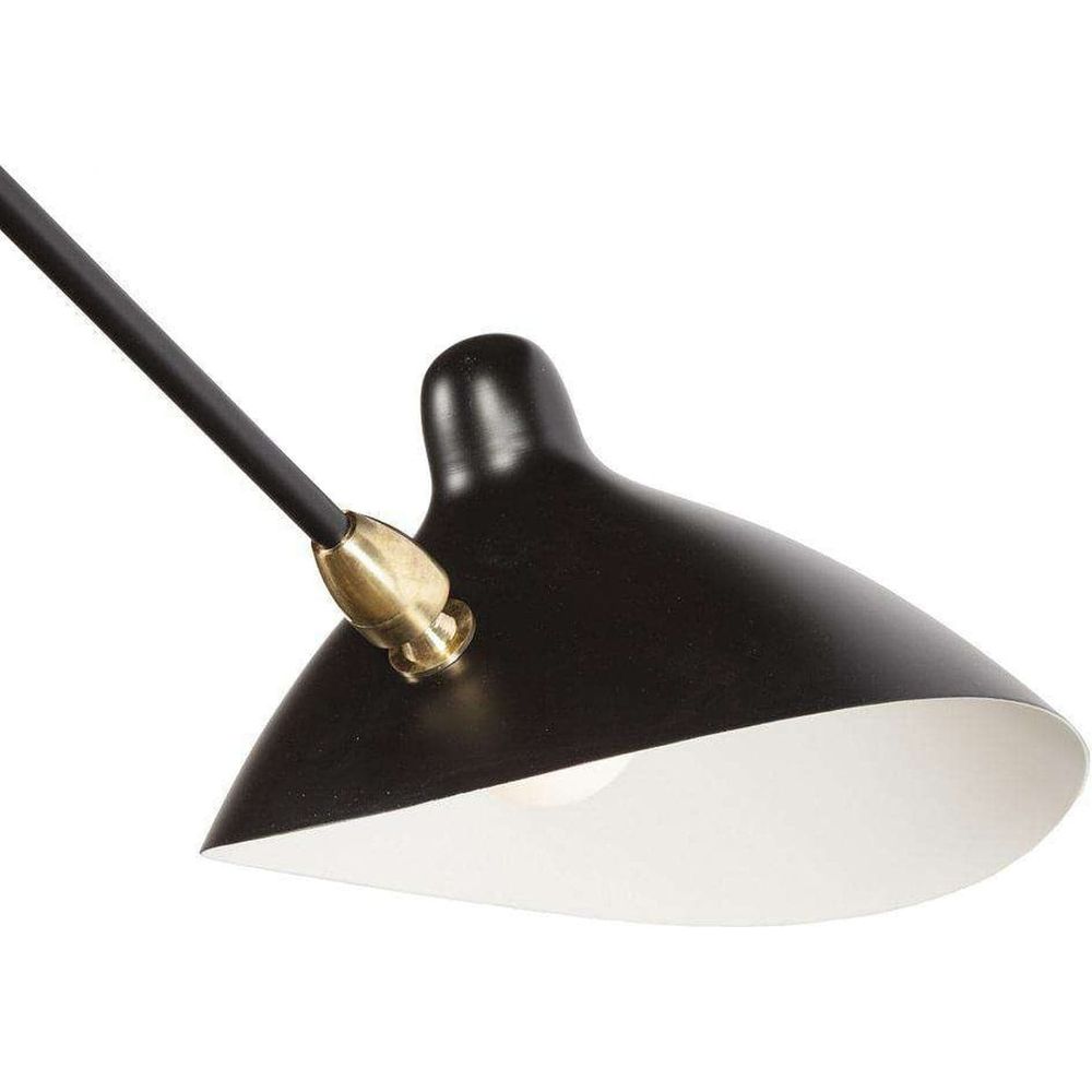Mid Century Three-Arm MCL-R3 Ceiling Lamp-France & Son-LBC016BLK-ChandeliersBlack-2-France and Son