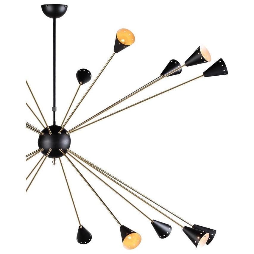 Mid Century Sputnik Chandelier-France & Son-LBC076BLK-Chandeliers-5-France and Son