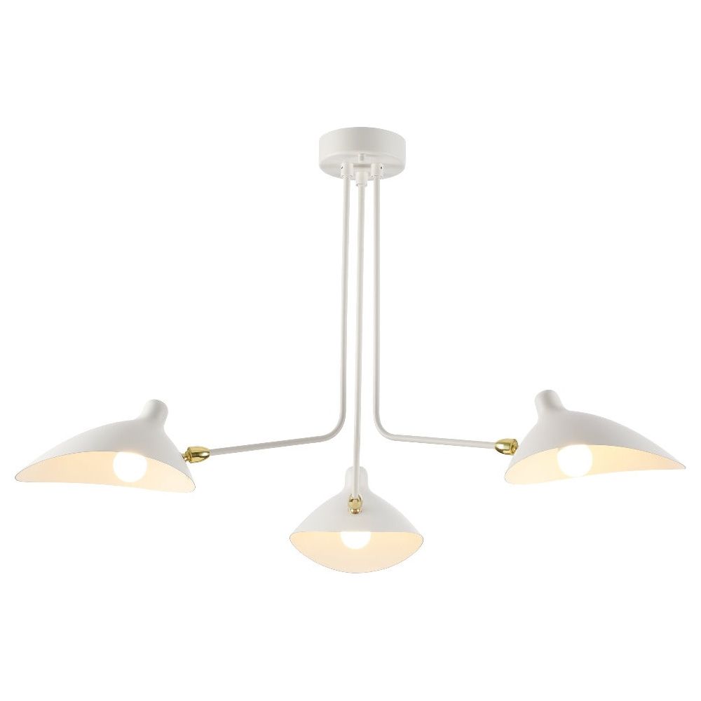 Three-Arm MCL-R3 Ceiling Lamp - Classic-France & Son-LBC092BLK3-ChandeliersBlack-5-France and Son