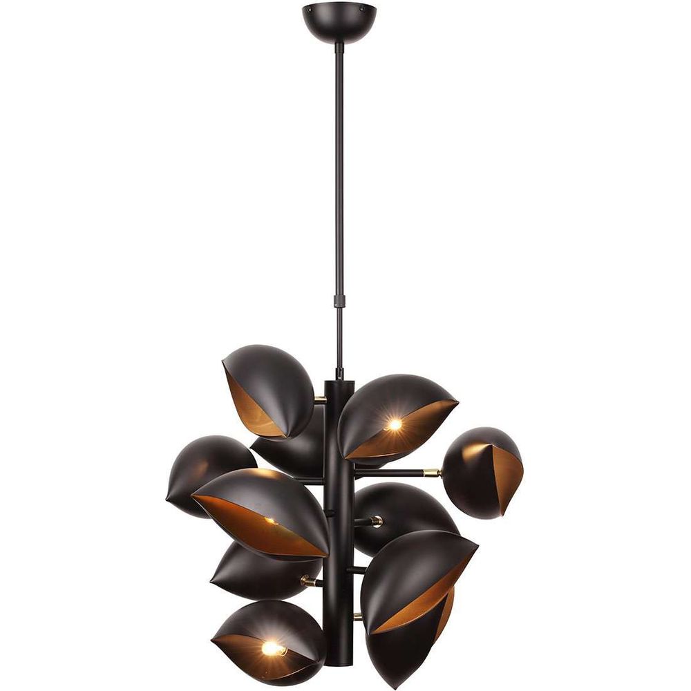 Modern Concillo Chandelier - Black-France & Son-LBC099BLK-Chandeliers-3-France and Son