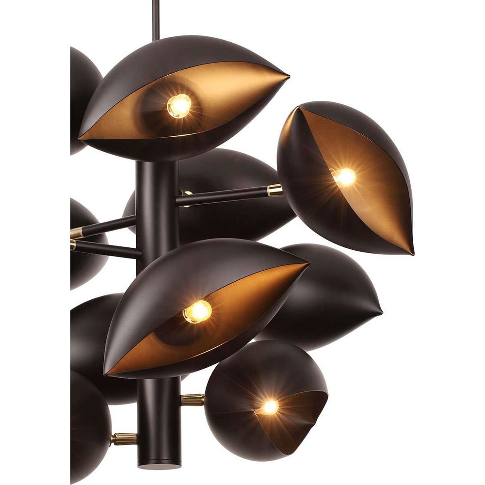 Modern Concillo Chandelier - Black-France & Son-LBC099BLK-Chandeliers-2-France and Son