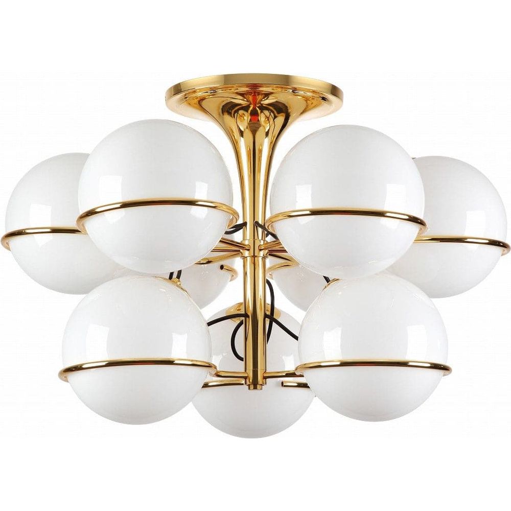 Sarfatti Globe Two Tiered Flush Mount Ceiling Lamp-France & Son-LBC1169GOLD-Flush MountsGold-2-France and Son