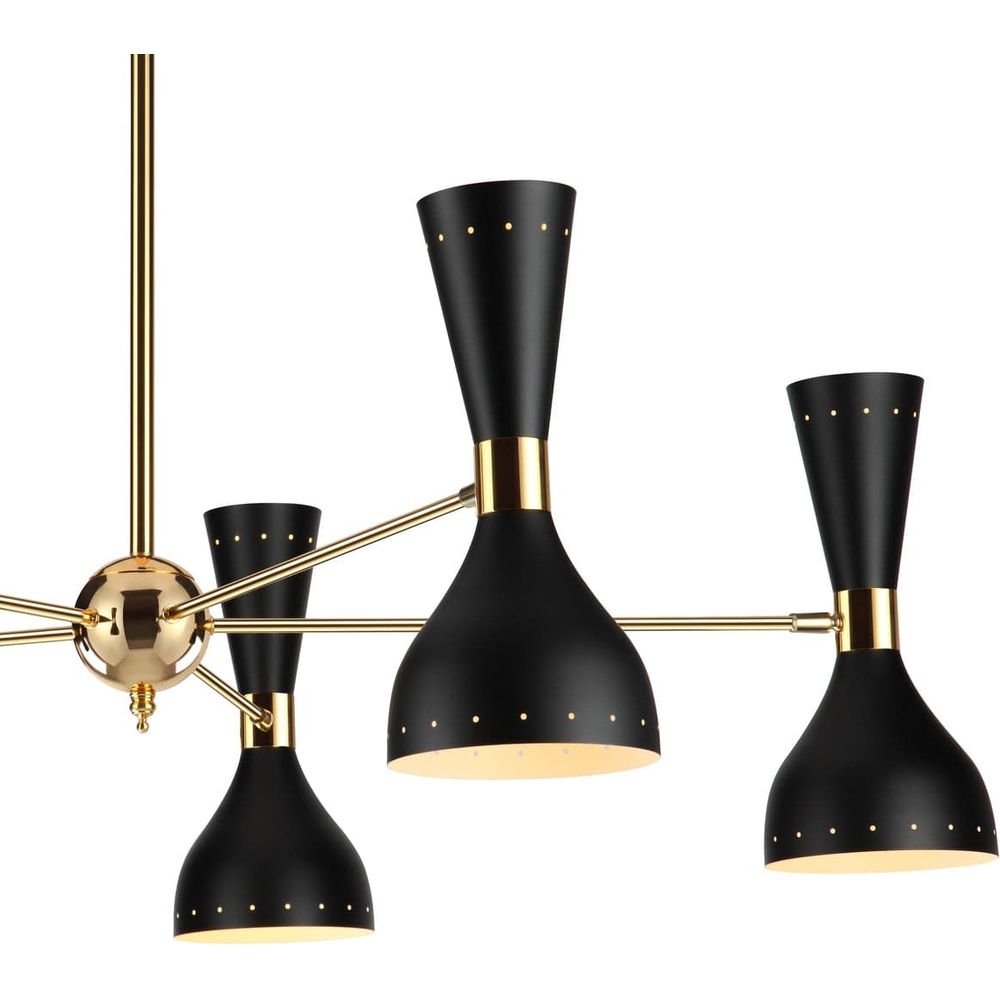 Mid Century Stilnovo Hourglass Chandelier - 5 Arm-France & Son-LBC1235WHT-ChandeliersWhite-4-France and Son