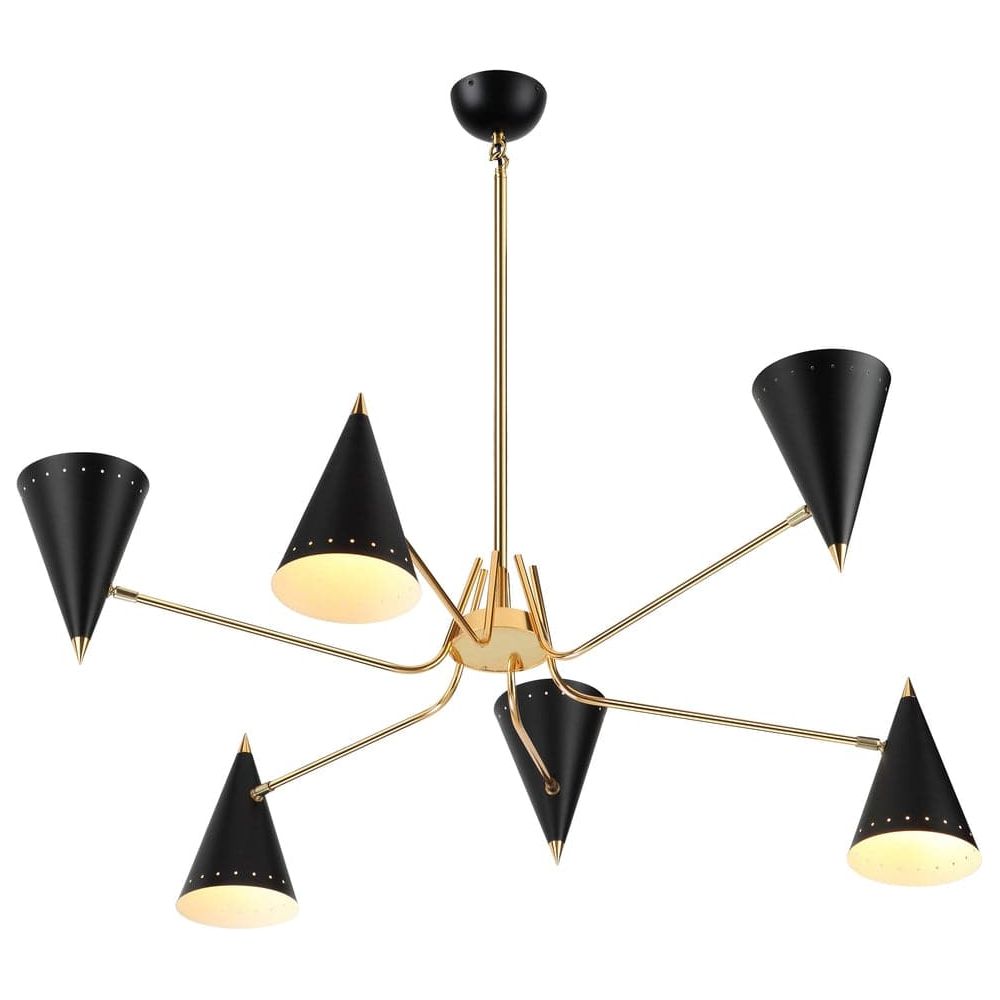 Mid Century Stilnovo Cono Chandelier-France & Son-LBC1246WHT-ChandeliersWhite-6-France and Son