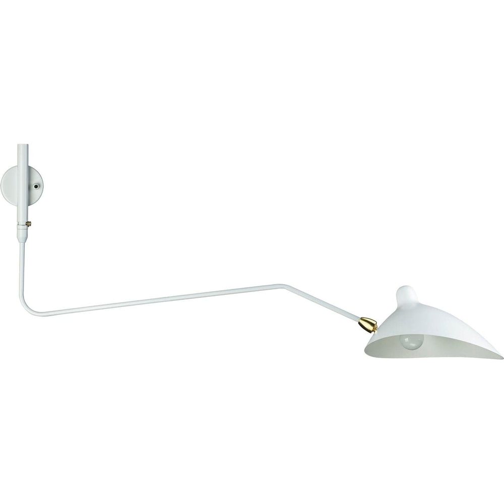 Serge MSC-R1C Rotating Sconce - One Curved Arm-France & Son-LBW015WHTD-Wall LightingWhite-6-France and Son