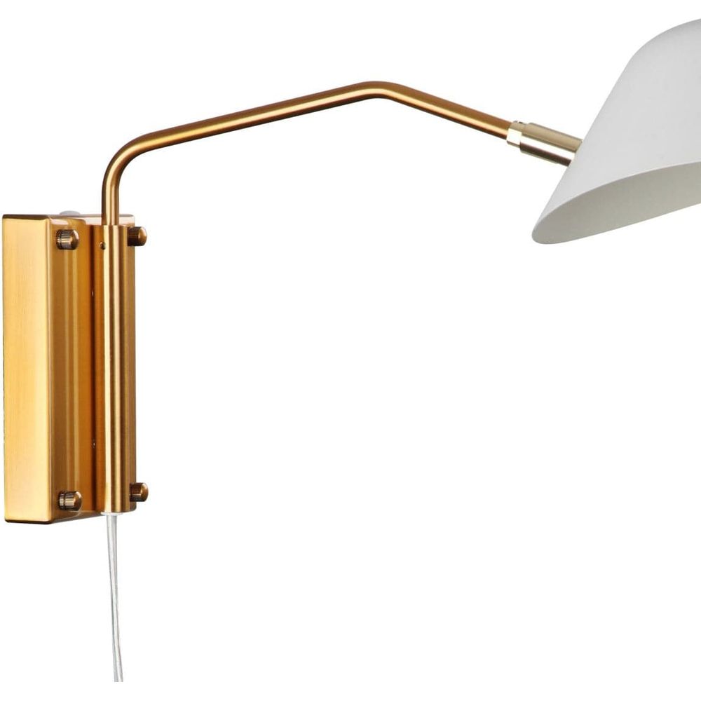 Mid Century Chapeau Rotating Wall Sconce-France & Son-LBW094BBRSWHT-Wall LightingWhite / Brass-3-France and Son