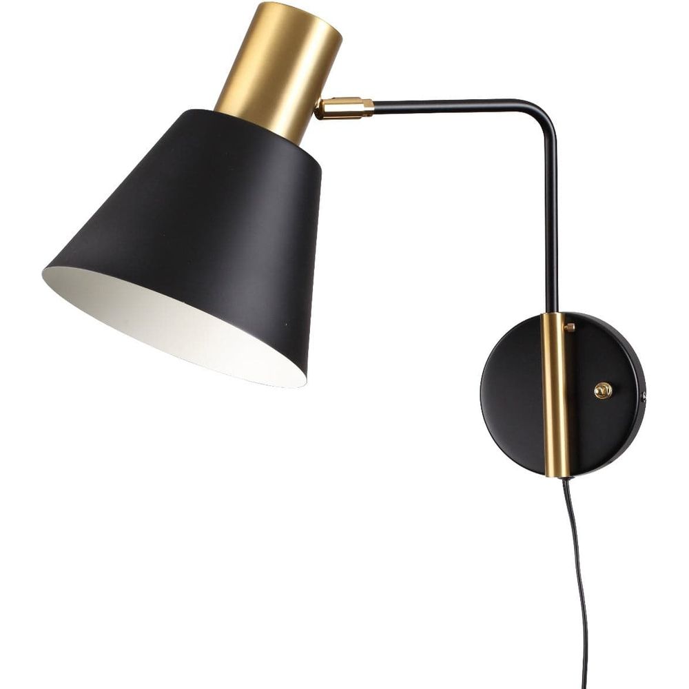 Mid Century Norre Rotating Wall Sconce-France & Son-LBW107BLKBRS-Wall LightingBlack-3-France and Son
