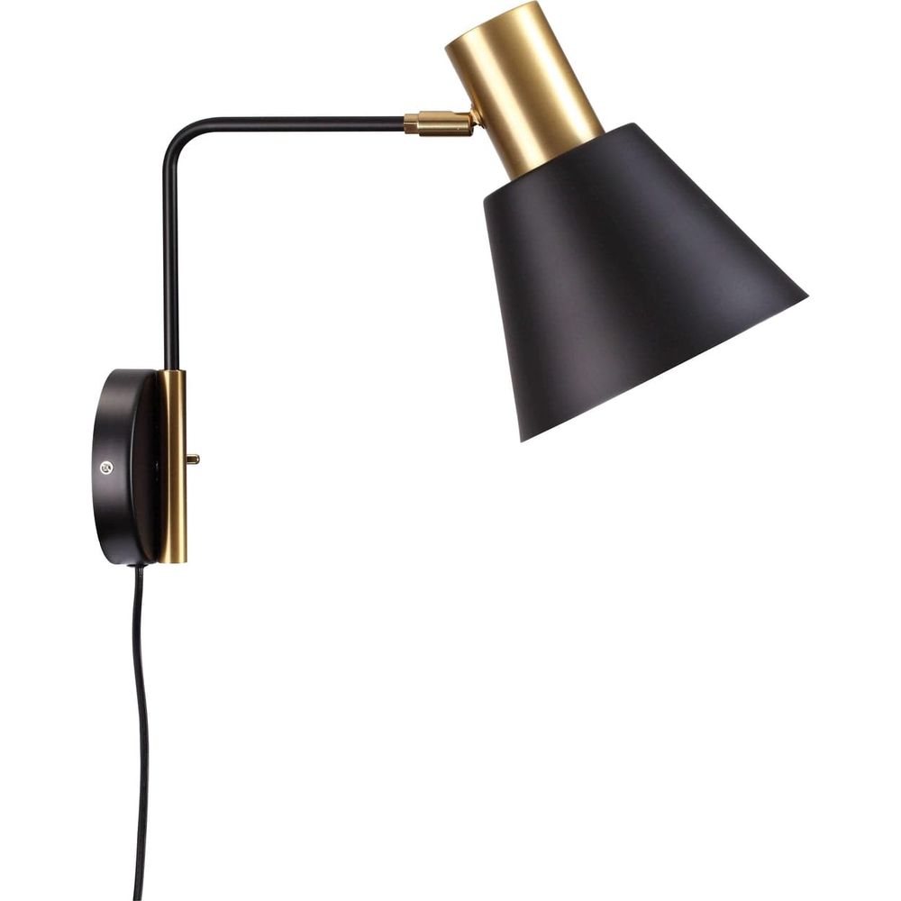 Mid Century Norre Rotating Wall Sconce-France & Son-LBW107BLKBRS-Wall LightingBlack-2-France and Son