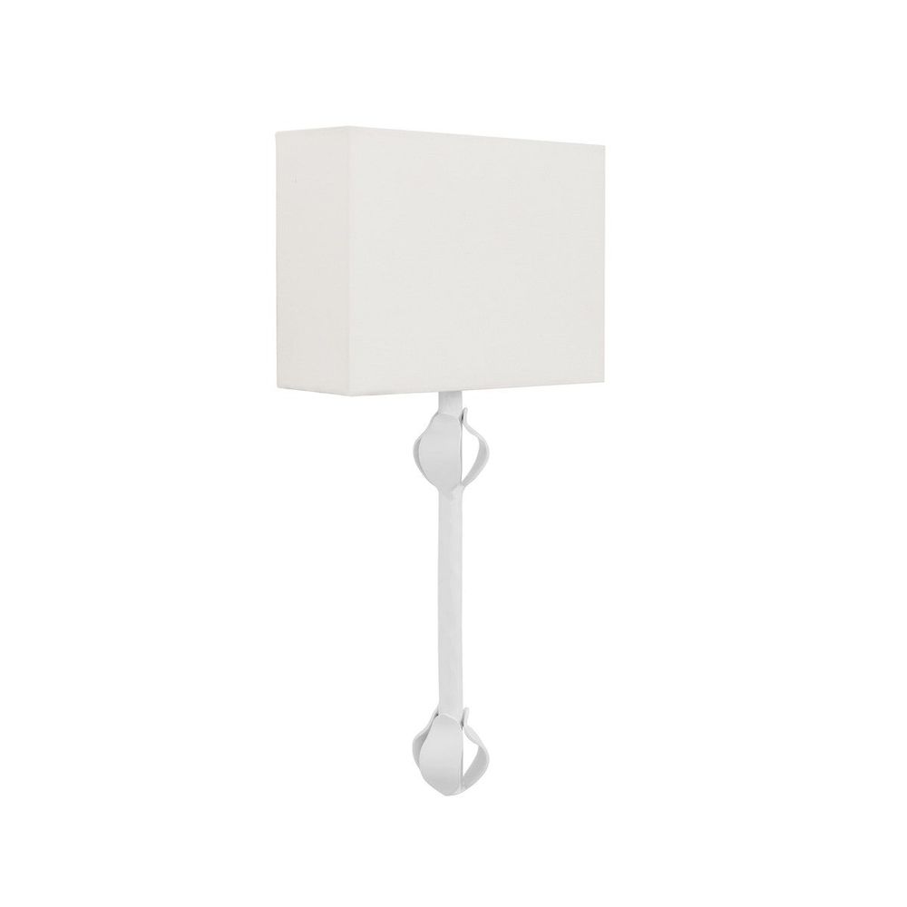 Wall Lighting Linda - Flush Iron Sconce With Leaf Detail In Matte White Powder Coat