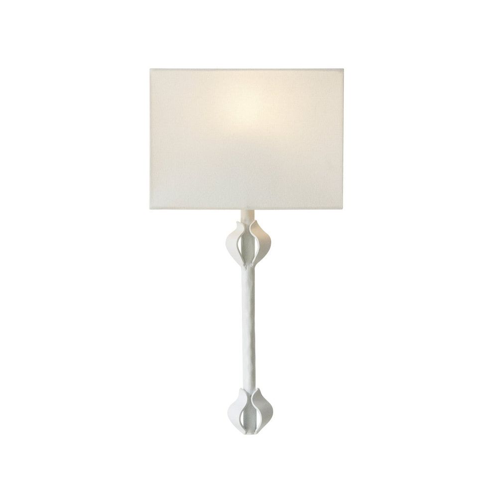 Wall Lighting Linda - Flush Iron Sconce With Leaf Detail In Matte White Powder Coat