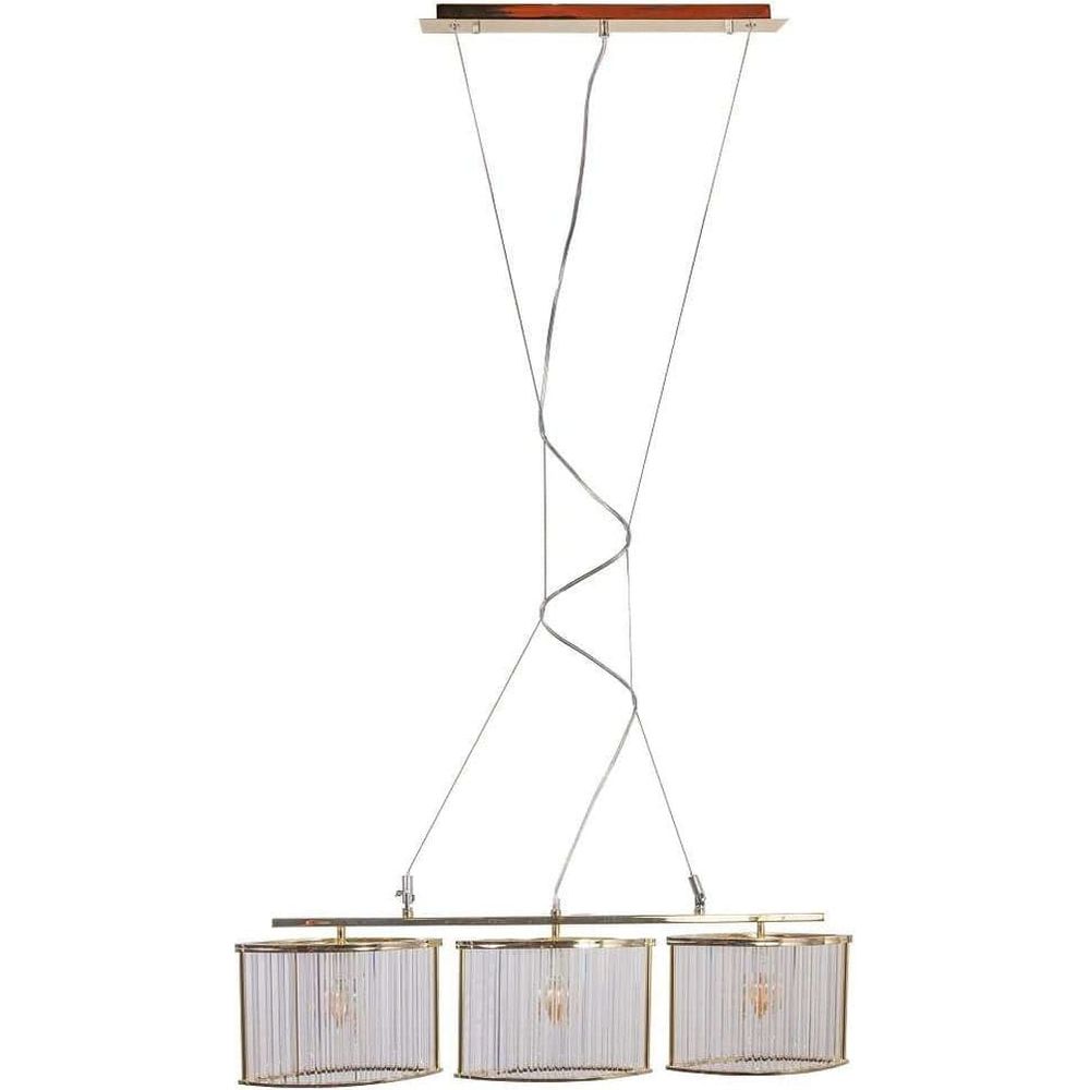 Stilio Linear Suspension Light with Fluted Glass Rids