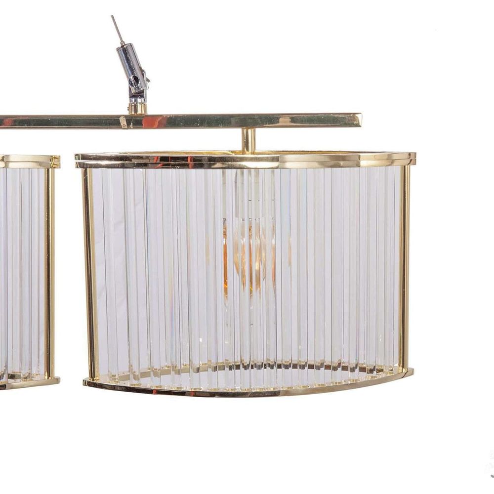 Stilio Linear Suspension Light with Fluted Glass Rids