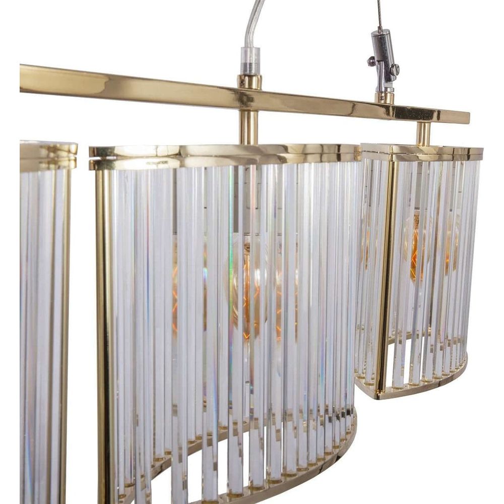 Stilio Linear Suspension Light with Fluted Glass Rids