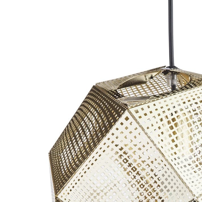 Etch Shade Stainless Steel Pendant - Gold-France & Son-LM310PGOLD-Pendants-4-France and Son