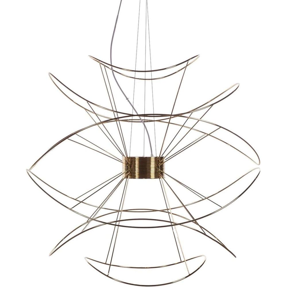 Hoops Ceiling Lamp-France & Son-LM3638PGOLD-Pendants-3-France and Son
