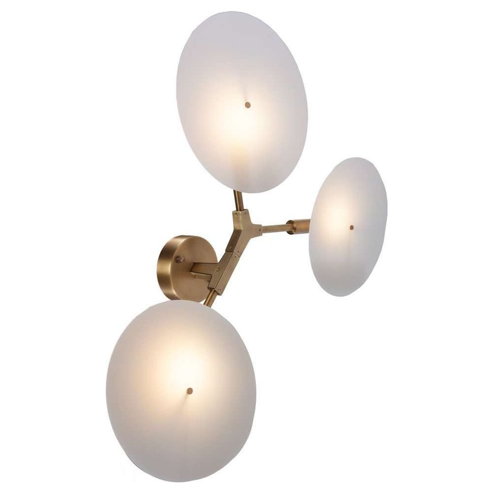 Modern Branching Halo Wall Sconce - Three Disk