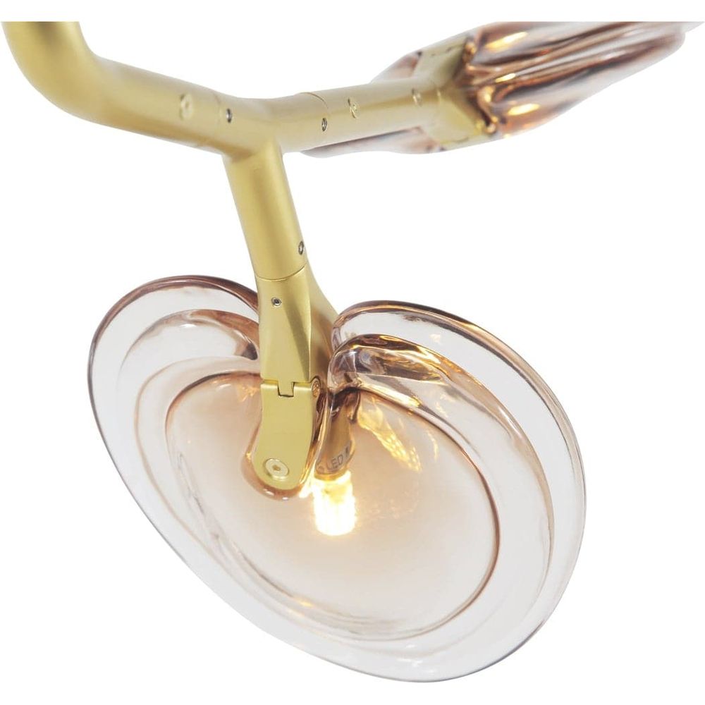 Branching Reniform Art Glass Chandelier - 3 Bulb-France & Son-LM9603PGOLD-Chandeliers-4-France and Son