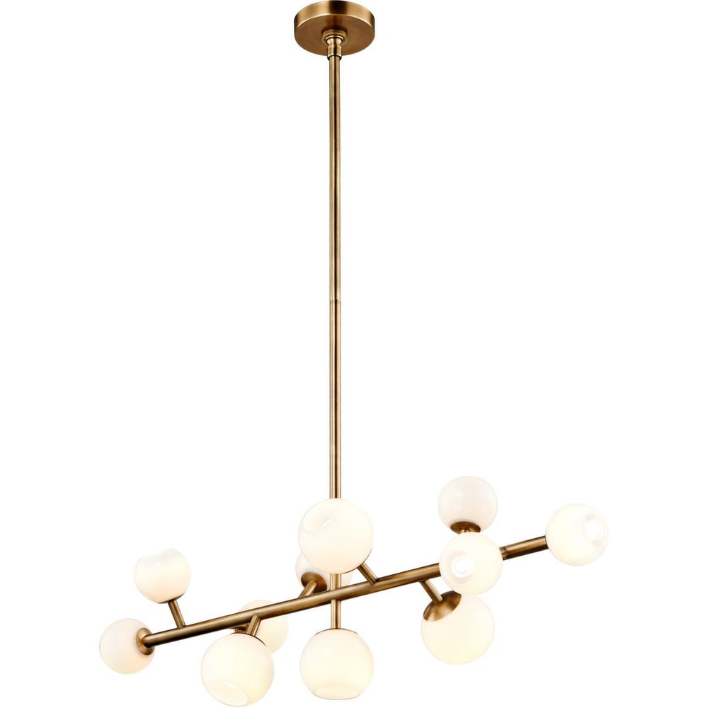 Vaccinium Branching Globe Linear Chandelier-France & Son-LM9811PBRS-Chandeliers-1-France and Son