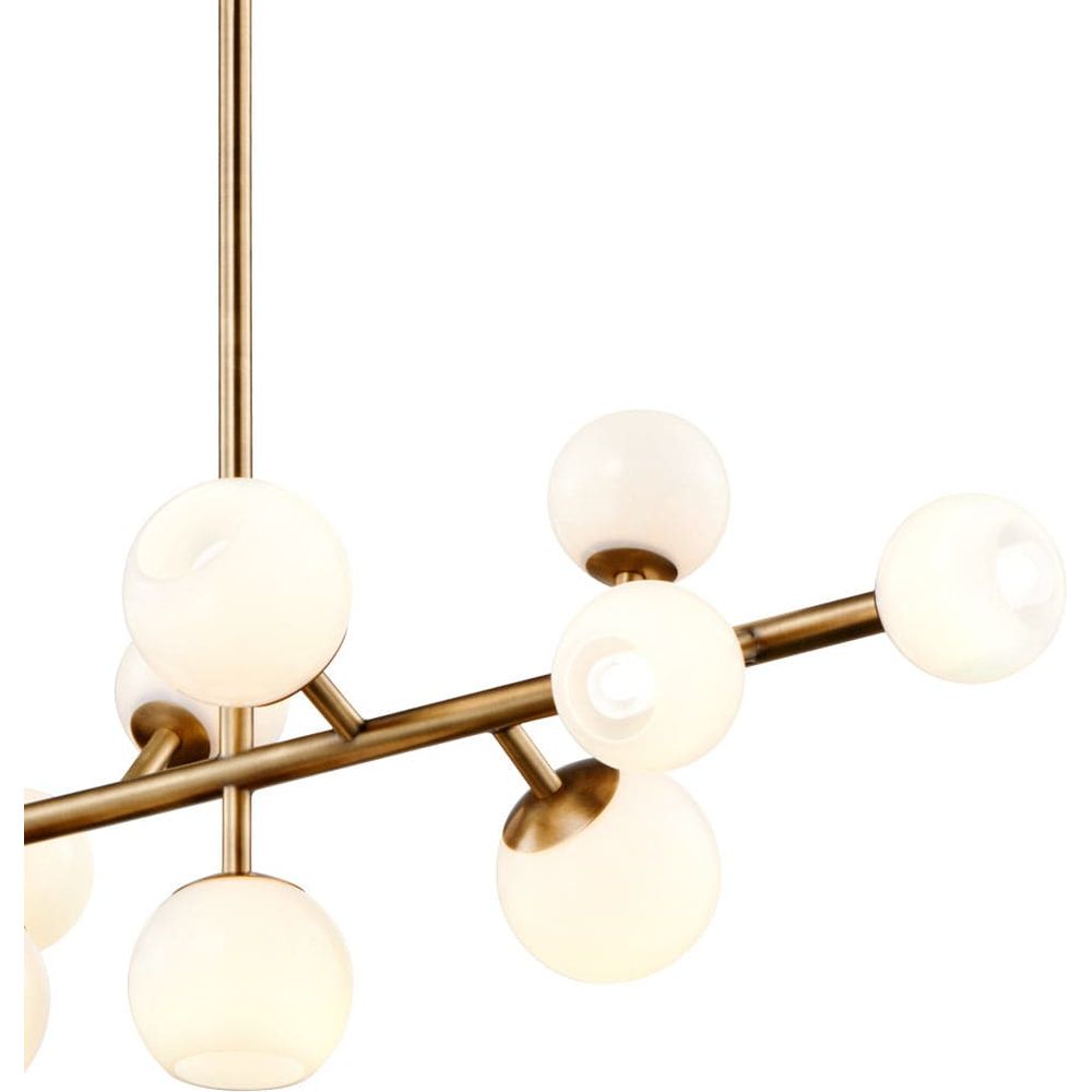 Vaccinium Branching Globe Linear Chandelier-France & Son-LM9811PBRS-Chandeliers-5-France and Son