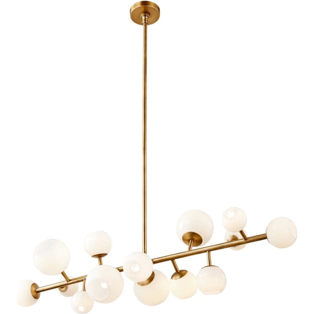Vaccinium Branching Globe Linear Chandelier - Large-France & Son-LM9814PBRS-Chandeliers-1-France and Son