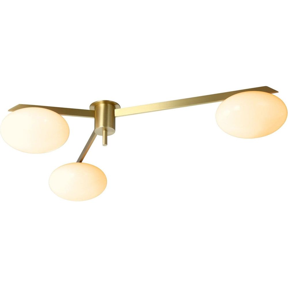 Lelli Three Arm Ceiling Light - Brass-France & Son-LN7103BRS-Flush Mounts-3-France and Son