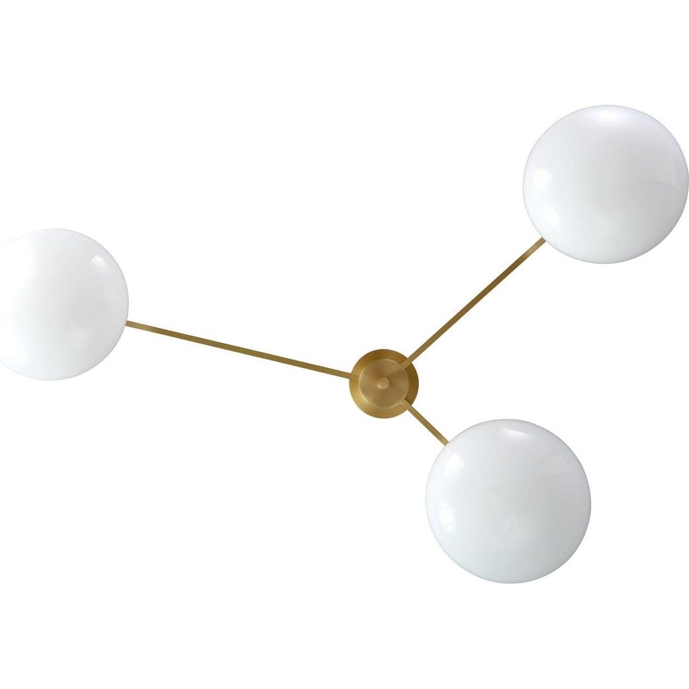 Lelli Three Arm Ceiling Light - Brass-France & Son-LN7103BRS-Flush Mounts-4-France and Son