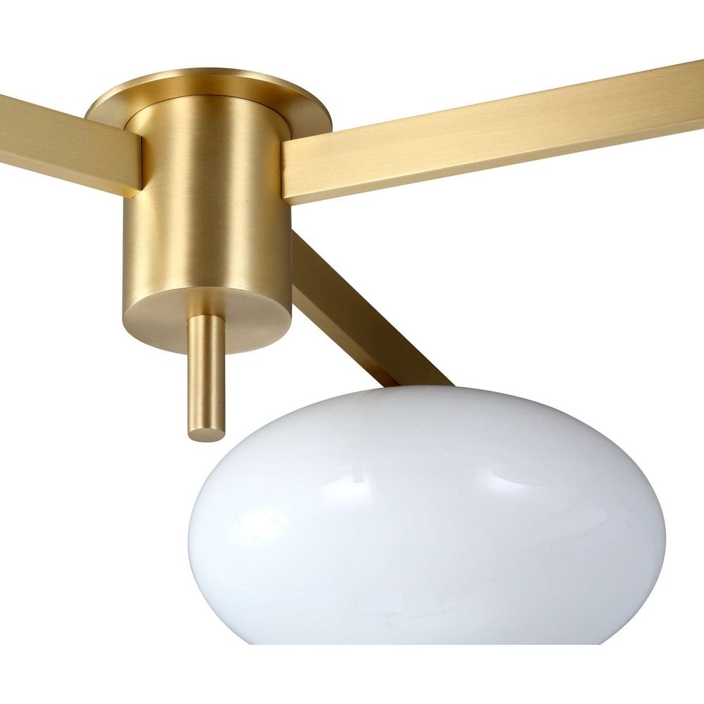 Lelli Three Arm Ceiling Light - Brass-France & Son-LN7103BRS-Flush Mounts-5-France and Son