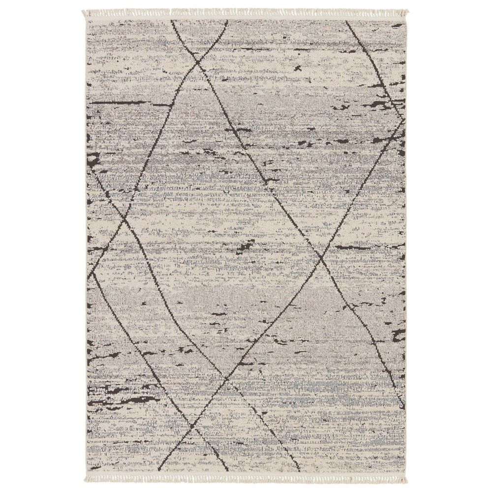 Runners Zenara Trellis Gray/ White Runner Rug (3'X8')