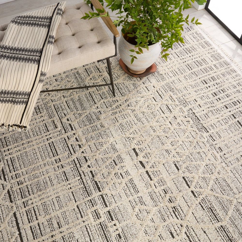 Casita Trellis Cream/ Gray Runner Rug (3'X8')