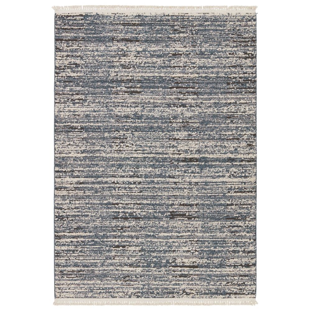 Runners Tempo Striped Blue/ Gray Runner Rug (3'X8')
