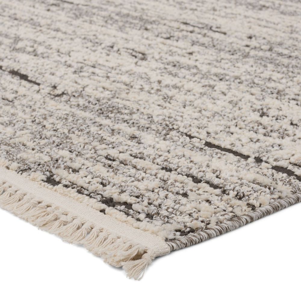 Runners Tempo Striped Gray/ Cream Runner Rug (3'X8')