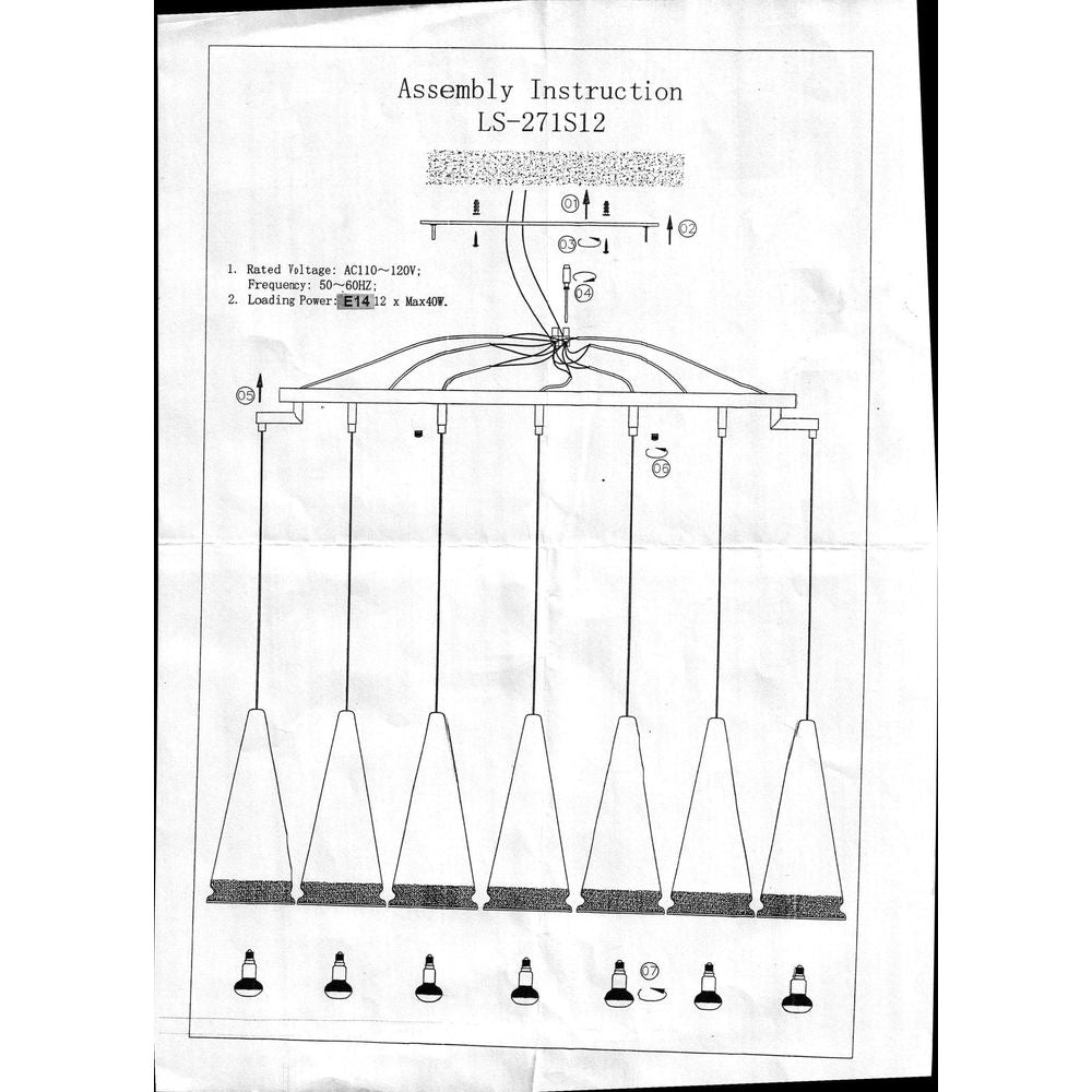 Castiglioni 12 Light Linear Suspension Light-France & Son-LS271S12-Pendants-3-France and Son