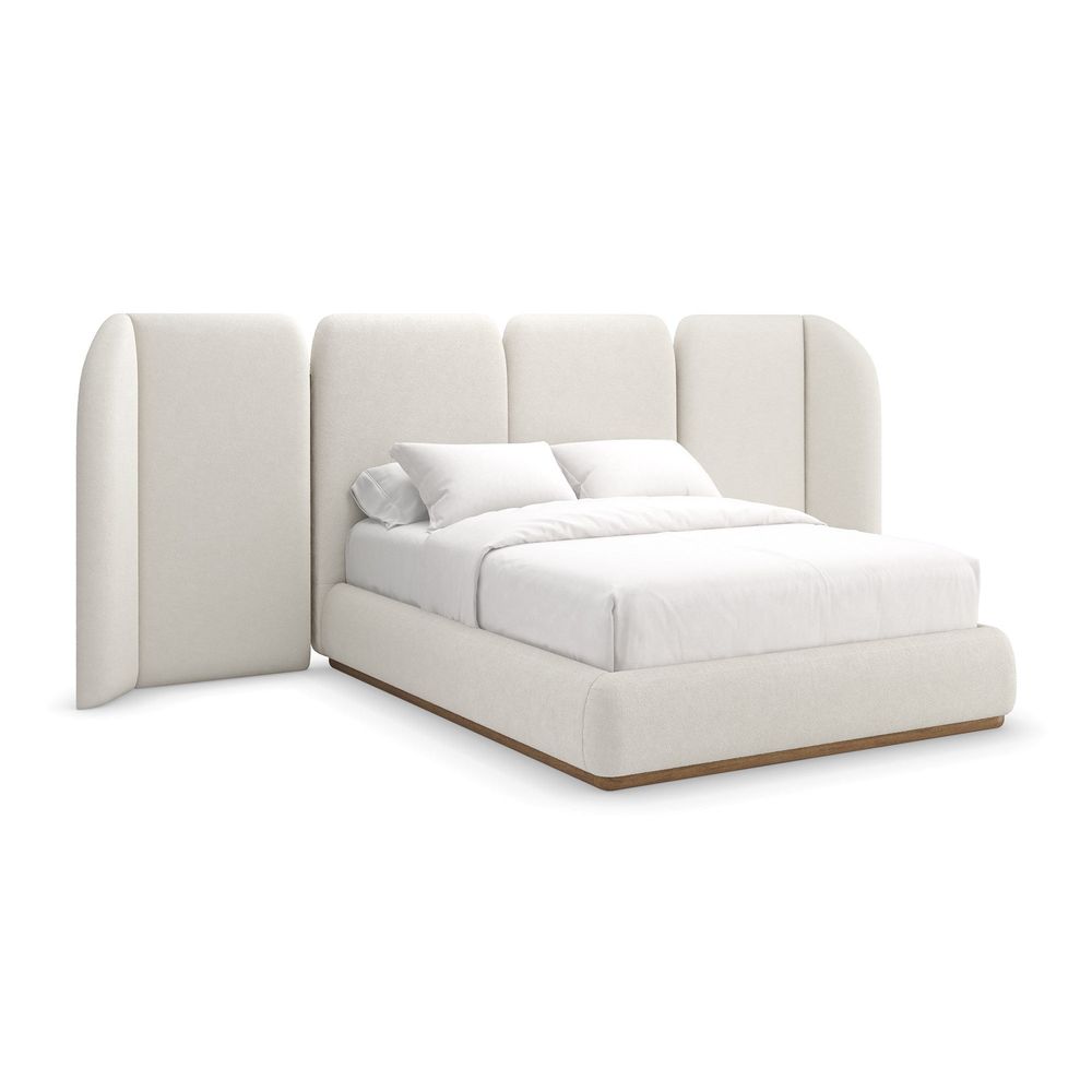Beds Cyprus Upholstered Queen Bed - Brown, White