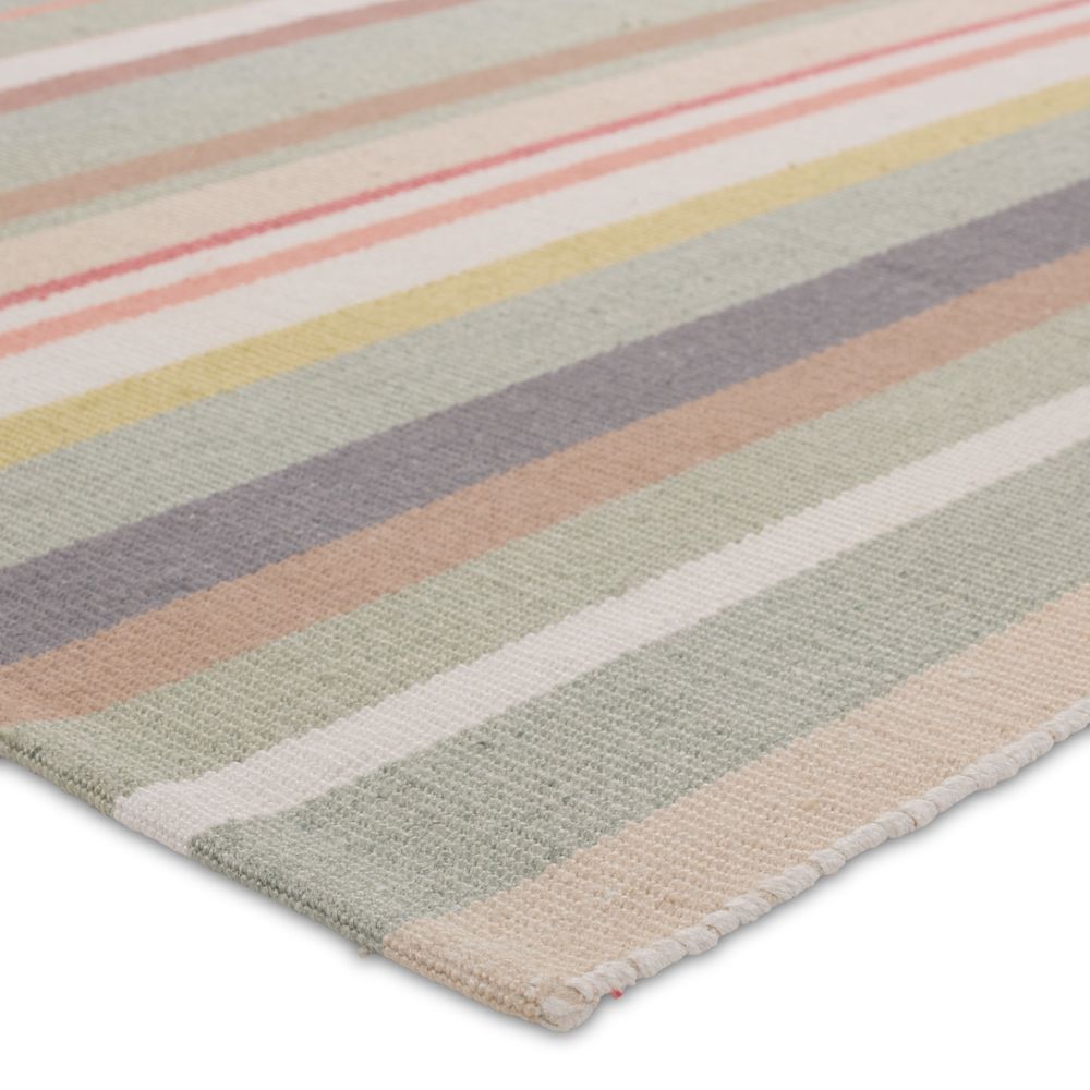 Merine Virame Handmade Striped Multicolor/Pink Runner Rug (3'X8')