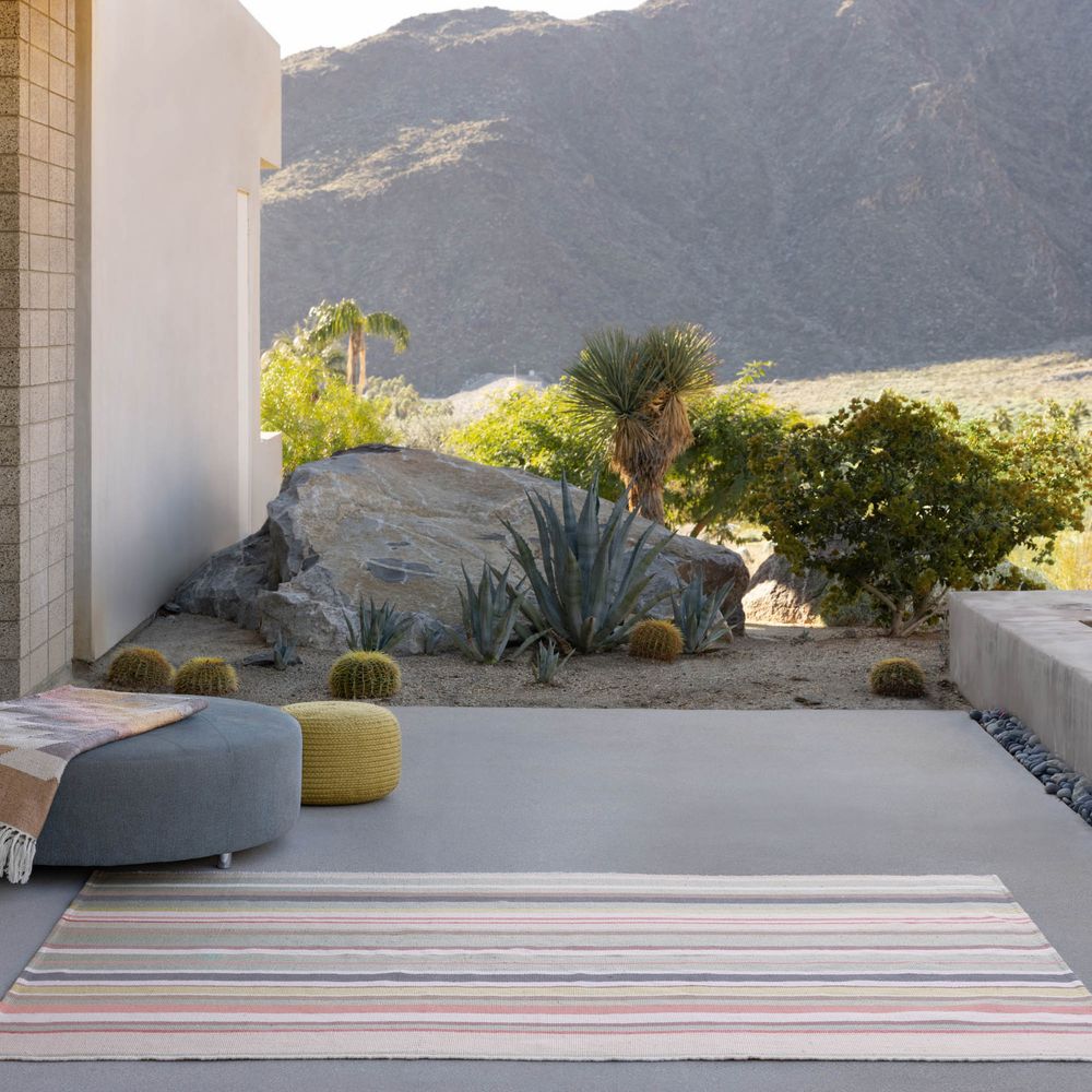 Merine Virame Handmade Striped Multicolor/Pink Runner Rug (3'X8')