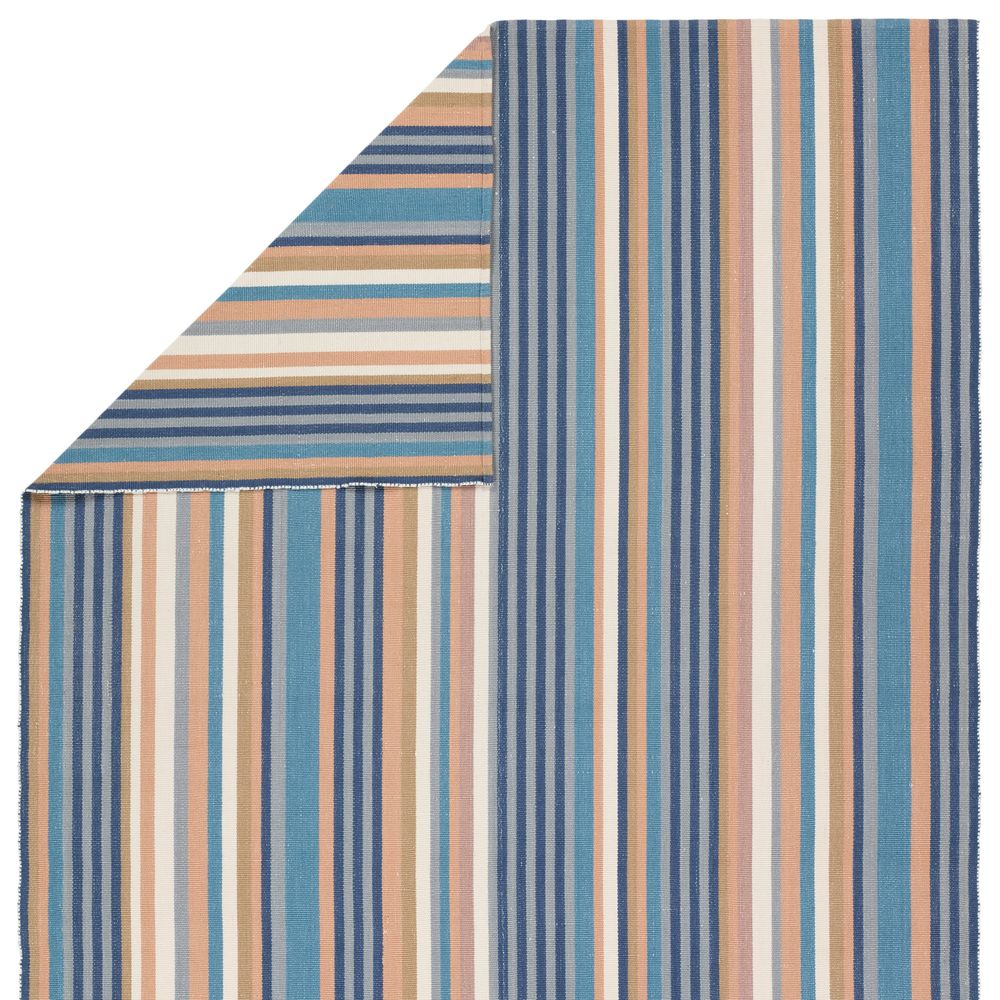 Merine Enzo Handmade Striped Blue/Cream Runner Rug (3'X8')