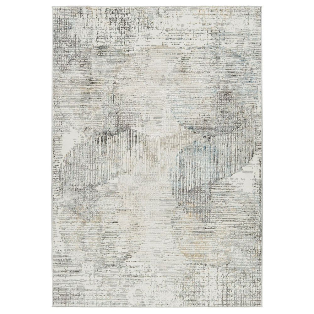 Merine Lazaro Abstract Gray/ Gold Runner Rug (2'6"X10')