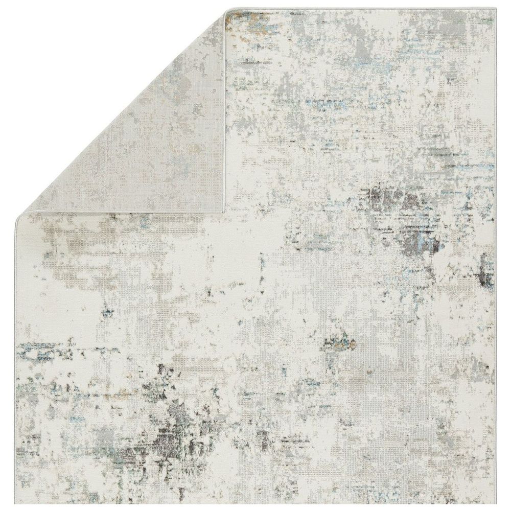 Merine Nymera Abstract Gray/ Light Blue Runner Rug (2'6"X10')