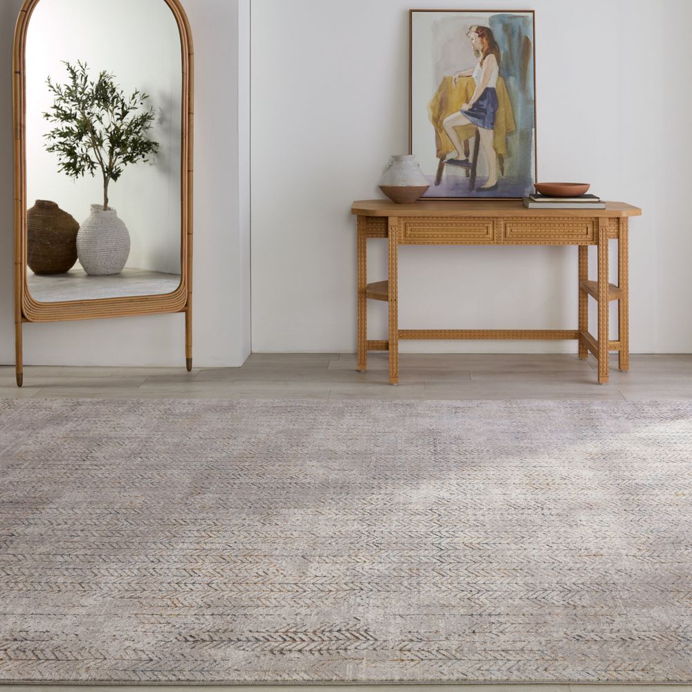 Merine Taisa Trellis Gray/ Blue Runner Rug (2'6"X10')
